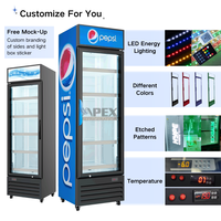 Réfrigérateur commercial vertical à porte vitrée pour boissons, avec compresseur Embraco, idéal pour les magasins et supermarchés
