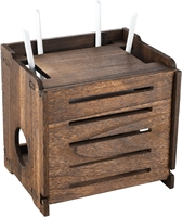 Boîte de rangement pour multiprise et gestion des câbles de routeur WiFi en bois