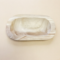 Plateau de service en bois de paulownia naturel, sculpté à la main, bol ovale en bois, décoration rustique pour la maison, pour aliments, bijoux et rangement