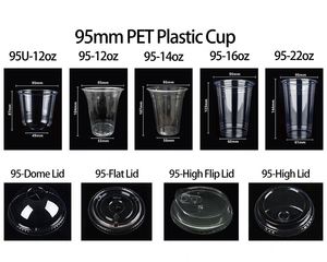 ฝาปิดแบบแบน PET สำหรับแก้วพลาสติกใสแบบใช้แล้วทิ้ง ขนาด 45/62/74/78/89/90/92/93/95/98/107/117 มม. บรรจุ 1000 ชิ้น/ลัง - Product Image 4
