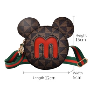 PU Leather Shoulder Mini <strong>Bag</strong> Print Cartoon with Single Strap for Woman Man and Unisex Fashion <strong>Bag</strong> Grey - Product Image 2