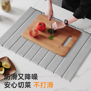 แผ่นรองครัวไดอะตอมไมต์ รูปทรงสี่เหลี่ยมผืนผ้า ป้องกันคราบ แห้งเร็ว ซึมซับน้ำ ใช้ในบ้าน สีขาวอมเทา สีพื้น - Product Image 2