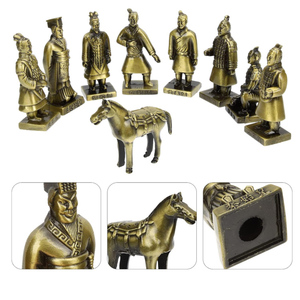 Terracotta Warriors and Horses Desk Decorations <strong>Retro</strong> <strong>Decor</strong> Vintage Terracotta Warriors Statue Metal Craft Souvenir <strong>Decor</strong> - Product Image 2