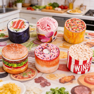 Jinlin Hot Sale 63mm-4 Donut Hamburger Design Zinc Alloy & <b>Plastic</b> Herb <b>Grinder</b> - Product Image 1