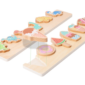 Giocattoli Montessori personalizzabili per bambini in legno a forma di frutta <span class=keywords><strong>gioco</strong></span> di corrispondenza per educazione precoce Puzzle a forma di <span class=keywords><strong>bambino</strong></span> - Product Image 5