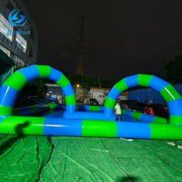 Piscina de agua enorme y soleada de alta calidad para niños, parque familiar, piscina inflable para muchos pueblos