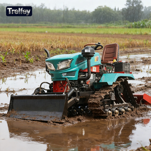 Mini Tractor de Orugas de 35HP con Transmisión de Engranajes para Pequeñas Granjas con Accesorio de Bulldozer y Rotocultor, Velocidad de 5-10km/H - Product Image 1