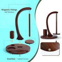 Soporte de Madera para Hilos de Ganchillo, Organizador de Hilos para Tejer con Soporte para Teléfono y Almacenamiento de Accesorios de Ganchillo, Regalo para Ganchillistas