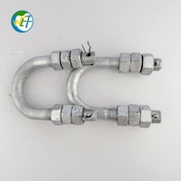 Écrous en U galvanisés à chaud pour lignes électriques, accessoires de ligne de transmission aérienne, écrous en U en acier pour câbles ACSR OPGW