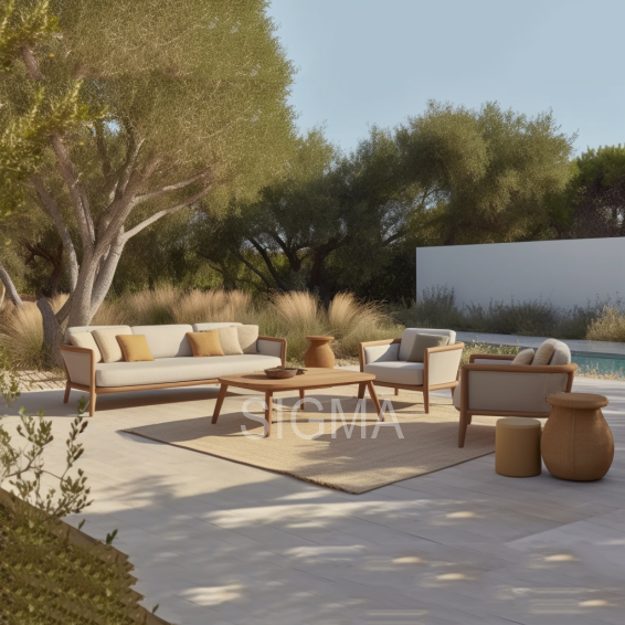 Outdoor Teak Garden Lounge Set Swimming Pool Patio  Garden Chaise Lounge