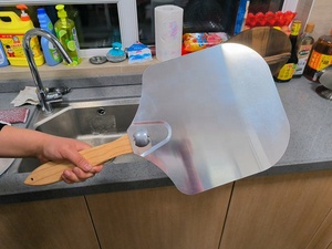 Spatule à pizza en aluminium avec manche en bois, outils à pizza en métal pour servir et cuire - Product Image 6