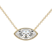 Collier en argent sterling 925 plaqué or 18 carats avec pendentif moissanite VVS taille marquise 2 carats pour femme