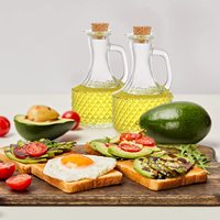 Bouteille distributeur d'huile d'olive en verre avec poignée et bouchon en liège pour la cuisine, vente en gros, 4 pièces
