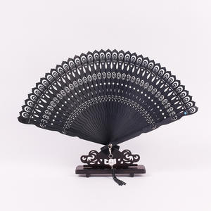 Fatingna verano estilo Retro 33cm pluma de pavo real abanico plegable Hanfu mujeres chino bambú Cheongsam impreso flor fiesta estilo - Product Image 6