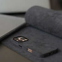 Cuir suédé de haute qualité pour coque de téléphone avec protection de caméra et charge sans fil pour 17 16 15 14 13 Pro Max