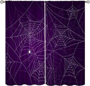 <strong>Superhero</strong> Spider Web <strong>Curtains</strong> Blue Red Window Treatments for Kids Boy Bedroom Office Study Spider Window Drapes 2 Panel - Product Image 6