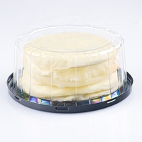 Boîte d'emballage ronde en PET de 8 pouces pour gâteaux, en plastique, pour desserts et pâtisseries, à emporter, pour mariages, fêtes et anniversaires - Vente chaude