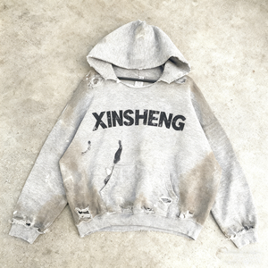 Streetwear Maßgeschneiderte French Terry 100% Baumwolle Übergroßer Pullover mit Löchern, Rissen und Acid-Wash-Effekt für Herren - Product Image 1