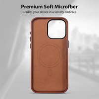 Étui de téléphone en cuir véritable OEM étui enveloppant entièrement en cire à l'huile avec support magnétique pour iPhone 16 Pro Max
