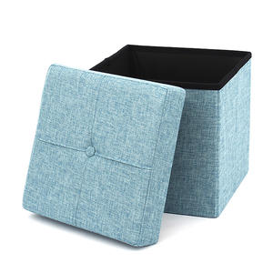 Özelleştirilmiş katlanır kumaş sandıklı tabure kutusu depolama yeni basit tarzı kare bez montaj odası osmanlı - Product Image 4