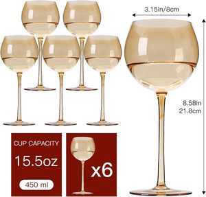 Ensemble de <span class=keywords><strong>verres</strong></span> à vin rétro classiques transparents de 16 oz, écologiques, lavables au lave-vaisselle, soufflés à la main, <span class=keywords><strong>verres</strong></span> à vin rouge de luxe - Product Image 4