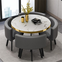 Ensemble de table à manger carrée moderne, gain de place, style sud-américain, chaise en métal carbone pour la maison, la chambre à coucher, le salon ou le restaurant
