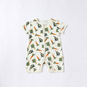 Monos de bebé de manga corta de verano para hombre y mujer recién nacido dibujos animados patrón de animales ropa de punto monos finos - Product Image 6