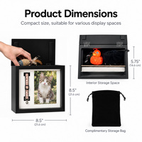 Cadre photo commémoratif pour animaux de compagnie, urne funéraire pour animaux, boîte de présentation photo durable pour chiens et chats, idéal pour les amoureux des animaux