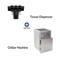 Distributeur de boissons gazeuses TWBEVERAGE commercial à 3 robinets, avec machine de refroidissement intégrée, pour sirops, sodas et colas froids