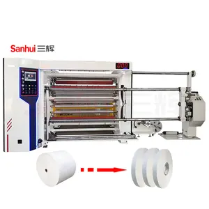 vollautomatische jumbo-verpackungsmaschine papierrolle all-in-one rückwickel- und schneidemaschine mit schneidern