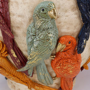 Reדקו חדש מגולף תבליט אגרטל משובץ זהב צבעוני פרח שרף פרח אגרטל פרחים - Product Image 4