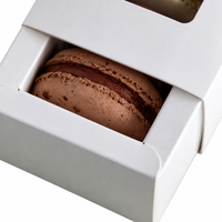 Caixa de Embalagem para Macarons com Janela para Confeitaria, Café, Loja de Sobremesas, Lembrancinhas de Casamento, Presentes de Festa, Caixa de Doces, Caixa de Papel Branca com Gaveta
