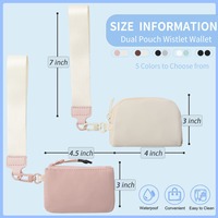 Tas Selempang Wanita Bahan Nilon Anyaman Grosir dengan Dua Kantong Resleting dan Set Dompet Wanita dengan Tali Anyaman dan Dua Kantong