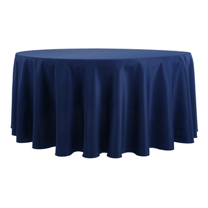 Nappe ronde en polyester tissé de haute qualité (132 points) pour mariages et fêtes, avec housses de chaise personnalisables – Vente en gros - Product Image 1