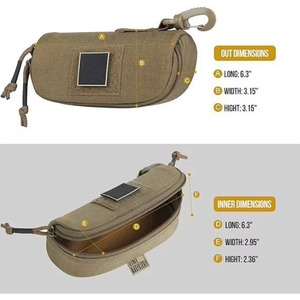 Étui rigide pour lunettes, échantillon gratuit, étui de transport tactique Molle à fermeture éclair pour lunettes de soleil, polyester 1000D avec clip - Product Image 3