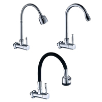 Robinet d'évier de cuisine OEM de conception moderne Robinet d'eau froide monotrou à poignée unique Robinets d'eau muraux en zinc pour le corps