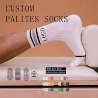 Chaussettes de yoga et de pilates pour hommes personnalisées à haute élasticité, chaussettes de sport confortables antidérapantes