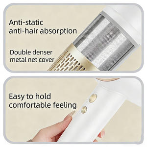 Sèche-cheveux avec accessoire peigne et diffuseur, 3 réglages de chaleur, 2 vitesses, pour tous les types de cheveux, technologie ionique pour des cheveux sans frisottis - Product Image 2