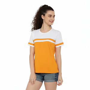 Nuevas camisetas de moda para mujer, camisetas informales de manga corta de Color sólido a precio de fábrica, camisetas resistentes personalizadas para mujer - Product Image 1