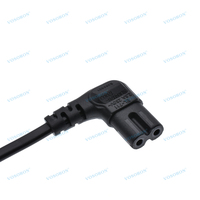 Câble d'alimentation européen à 2 broches cordon d'alimentation à Angle droit vers IEC C7 Figure 8 câble d'alimentation pour Samsung alimentation LED TV ordinateur portable