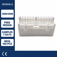 Connecteur Rectangulaire Mâle 12V 5A pour Automobile, Boîtier PBT GF, 40 Broches Droites, Plaqué Étain, Haute Densité, Pas de 2,2 mm, pour PCB (Référence 1376113-2)