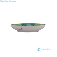 RZIH36-A Jingdezhen Bok Choy Papillon Assiette En Céramique Peint À La Main Oriental Vintage Décoratif Rond Plateau À Chou