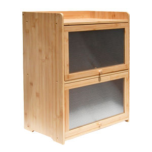 Organizador de almacenamiento multifuncional Extra grande de bambú de 2 niveles Gabinete de almacenamiento de encimera independiente para Cocina - Product Image 6