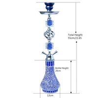 Cachimba de cristal árabe de lujo hecha a mano, con acabado de espejo, diseño de doble tubo, ecológica, tamaño personalizable, multicolor, ideal para regalo.