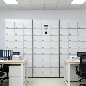 Armoire de rangement intelligente en métal à 6 compartiments Zhongshun pour extérieur, avec lecteur d'empreintes digitales et code QR, pour colis intelligents - Product Image 4