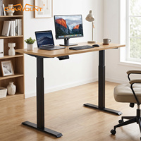 Cadre de bureau télescopique assis-debout à double moteur, pieds de table réglables en hauteur électriquement, télécommande, mémoire, pour la maison et le bureau