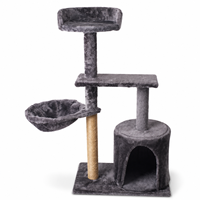 Tour pour chat compacte en peluche avec hamac, niche et griffoir en sisal