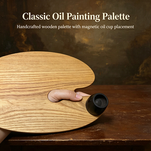 <span class=keywords><strong>Palette</strong></span> de <span class=keywords><strong>peintre</strong></span> en bois massif personnalisable, <span class=keywords><strong>palette</strong></span> à huile professionnelle avec système innovant de placement des pots d'huile magnétiques - Product Image 4