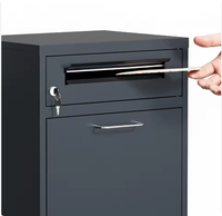 Boîte aux lettres extérieure autoportante en métal, étanche, antivol, à 3 niveaux, avec serrure à clé et finition thermolaquée