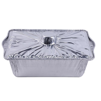 Plats rectangulaires en aluminium SP-328 de 4000 ml, qualité alimentaire, avec couvercle, pour le camping, la cuisson, le chauffage et la préparation des aliments.